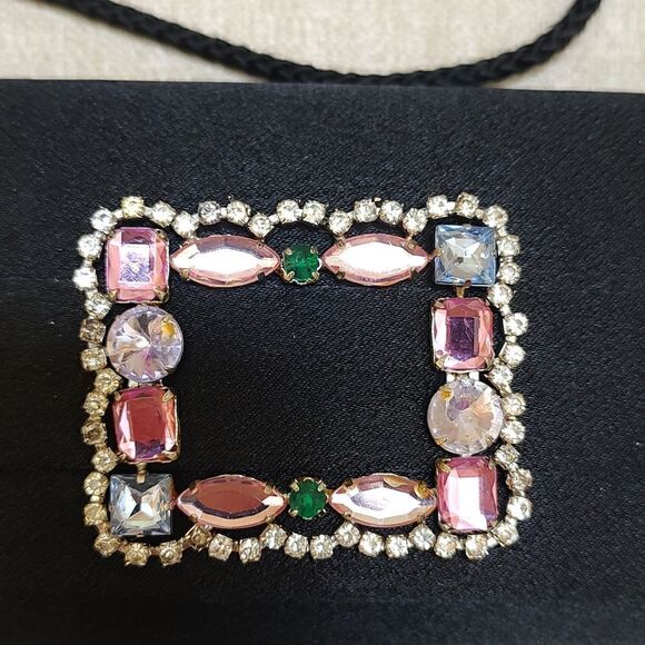 Jessica McClintock Black Jeweled Evening Shoulder Bag - Picture 2 of 10